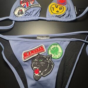 DSQUARED2 Blue Bikini with Bold Patches